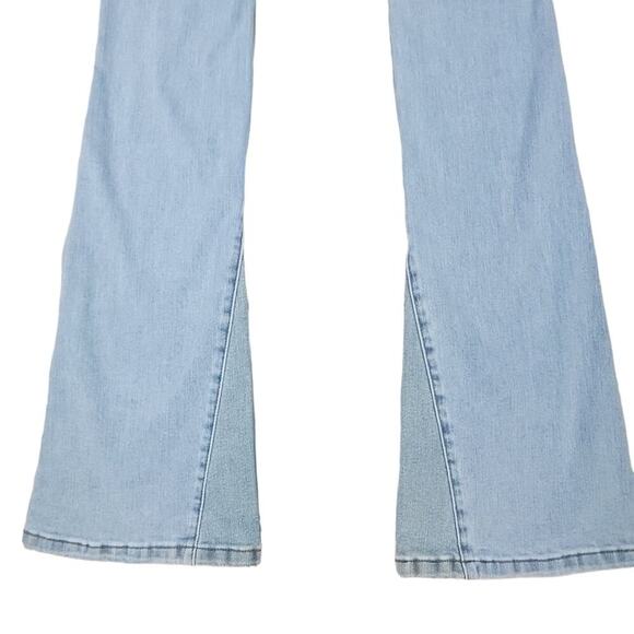 Ser.o.ya Demi Mid Rise Flare Jean in Coastline Light Wash Two Tone Denim - Picture 10 of 14